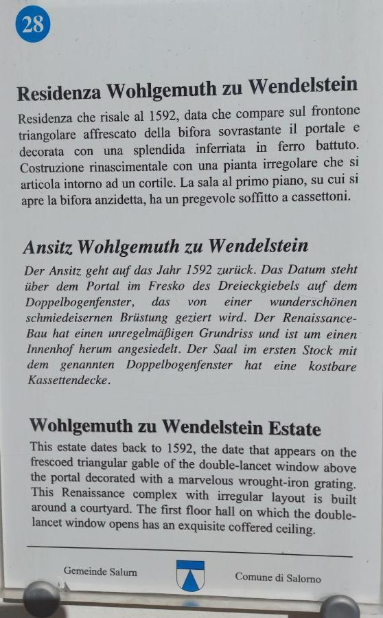Appartement Ansitz Von Wohlgemuth à Salorno Extérieur photo
